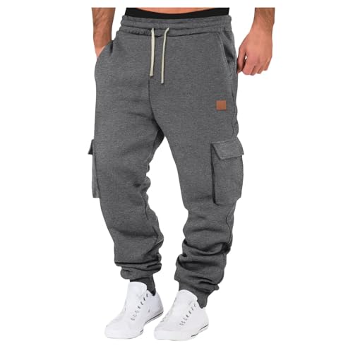 Cargo Sweatpants for Teen Boys 16-18 Mens Heavyweight Cargo Fleece Sweatpants Relaxed Fit Joggers with Pockets Sweat Pants