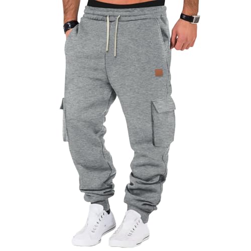 Cargo Sweatpants for Teen Boys 16-18 Mens Heavyweight Cargo Fleece Sweatpants Relaxed Fit Joggers with Pockets Sweat Pants