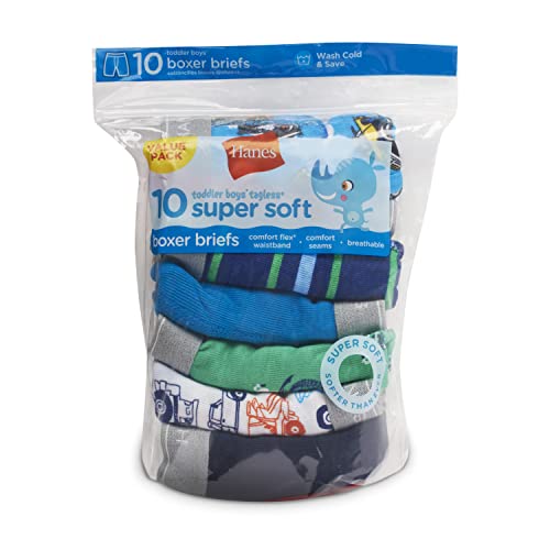 Hanes Boys' and Toddler Comfort Flex and ComfortSoft Boxer Briefs, Multipack