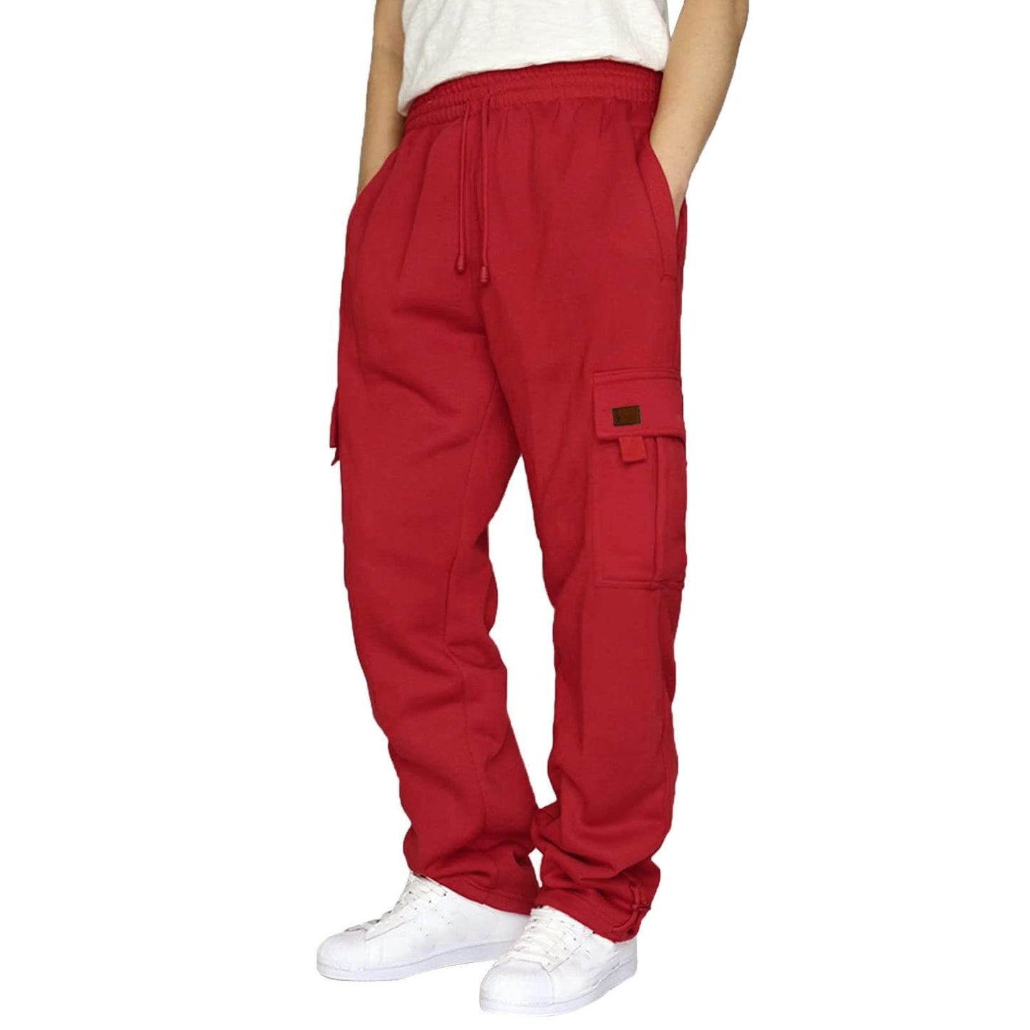 Cargo Sweatpants for Teen Boys 16-18 Mens Heavyweight Cargo Fleece Sweatpants Relaxed Fit Joggers with Pockets Sweat Pants