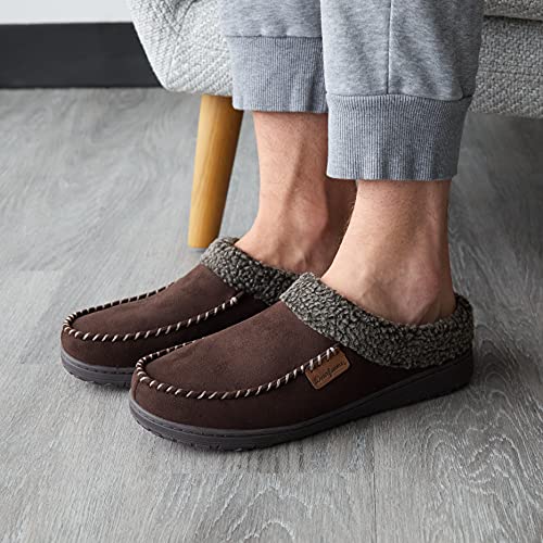 Dearfoams Mens Indoor/Outdoor Breathable Memory Foam Brendan Clog House Shoe Slipper with Wide Widths