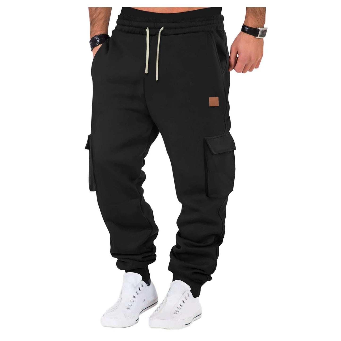 Cargo Sweatpants for Teen Boys 16-18 Mens Heavyweight Cargo Fleece Sweatpants Relaxed Fit Joggers with Pockets Sweat Pants