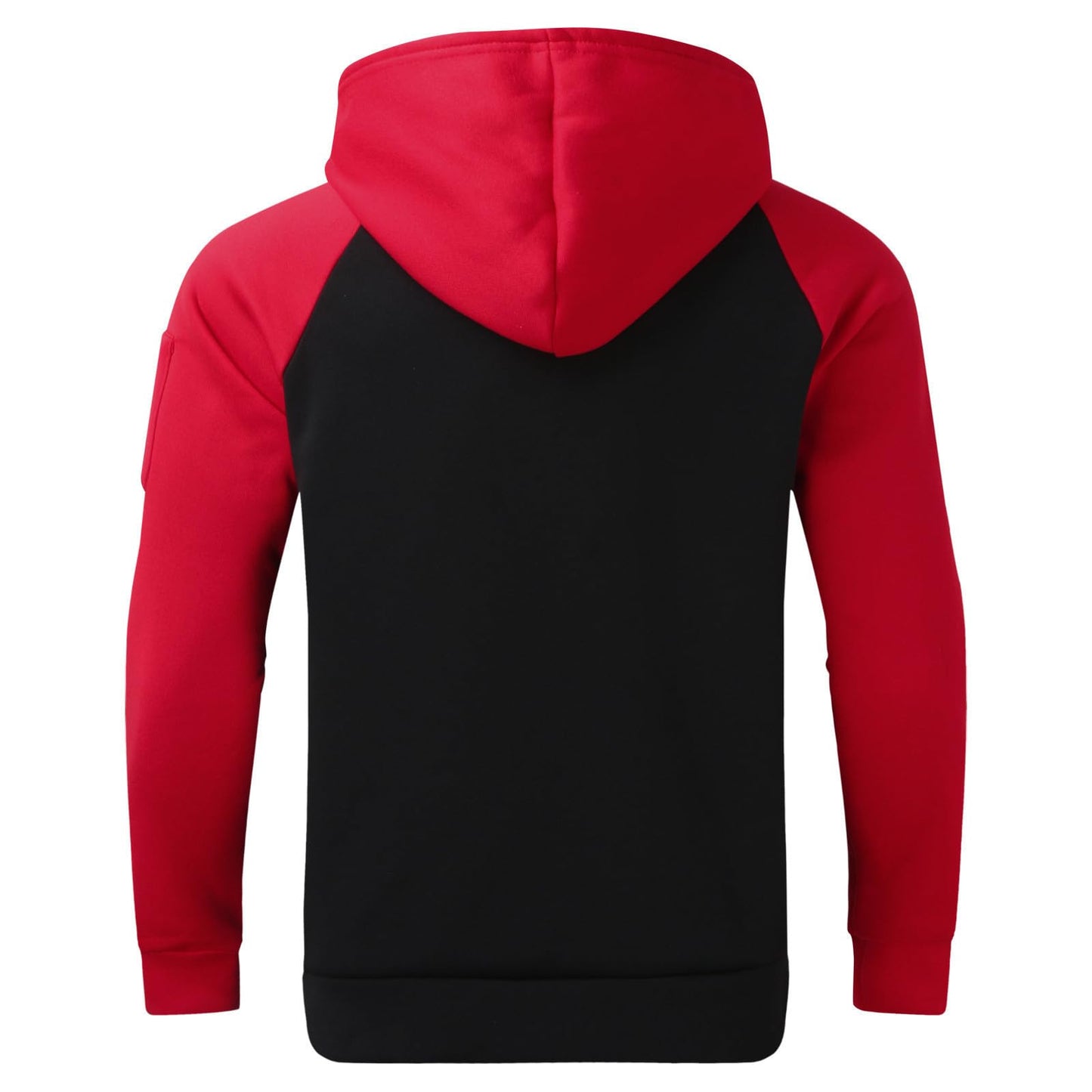 Sweatshirts for Men Trendy Color Block Hoodies Fleece Long Sleeve Hooded Pullover Casual Patchwork Tops with Pocket