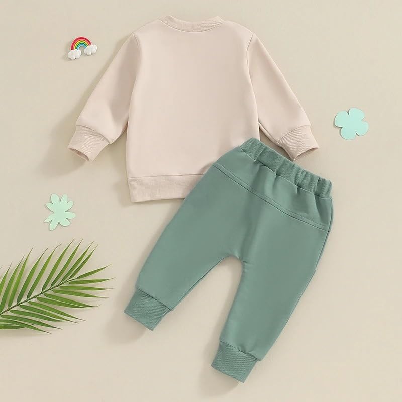 Toddler Baby Boy Sweatshirt Clothes Letter Print Long Sleeve Top+Solid Jogger Pants Infant Casual Outfits Set