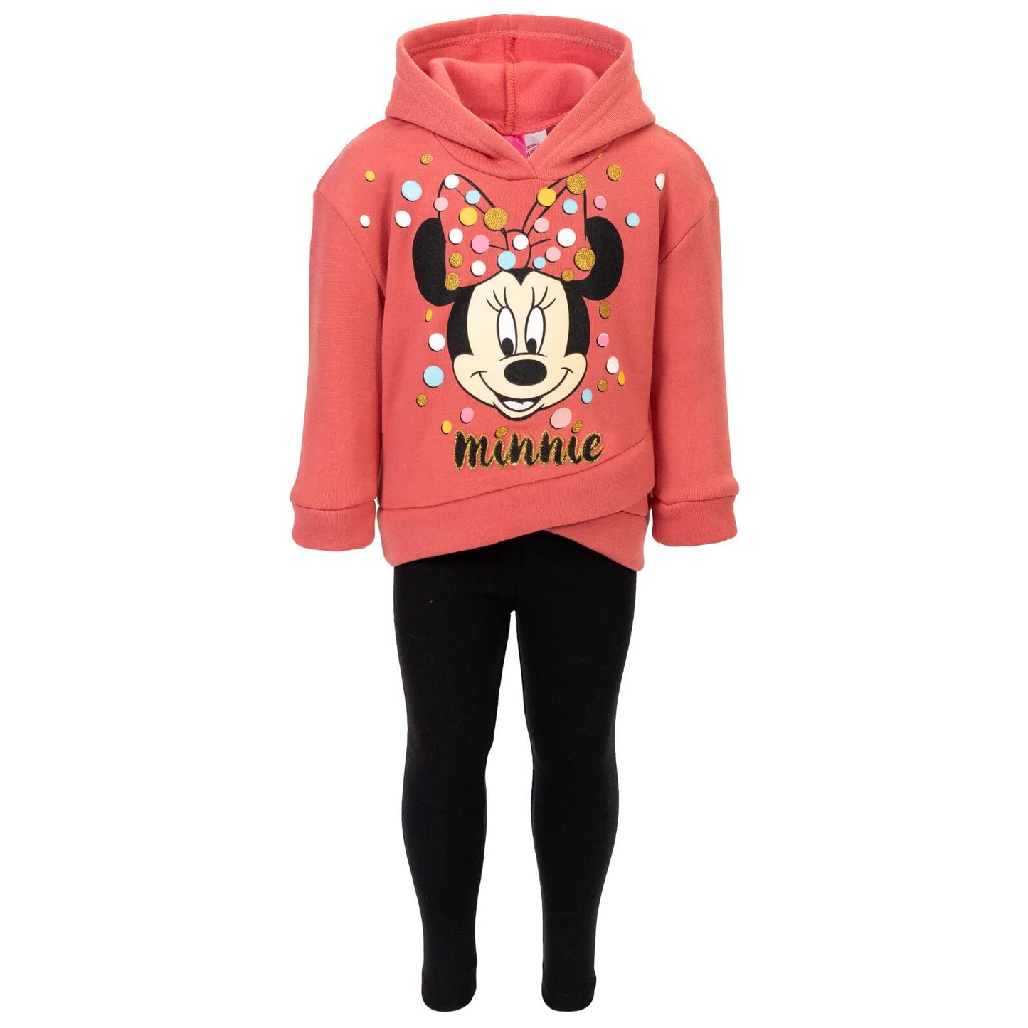 Disney Minnie Mouse Mickey Mouse Pullover Fleece Hoodie and Leggings Outfit Set Infant to Big Kid Sizes (12 Months - 14-16)