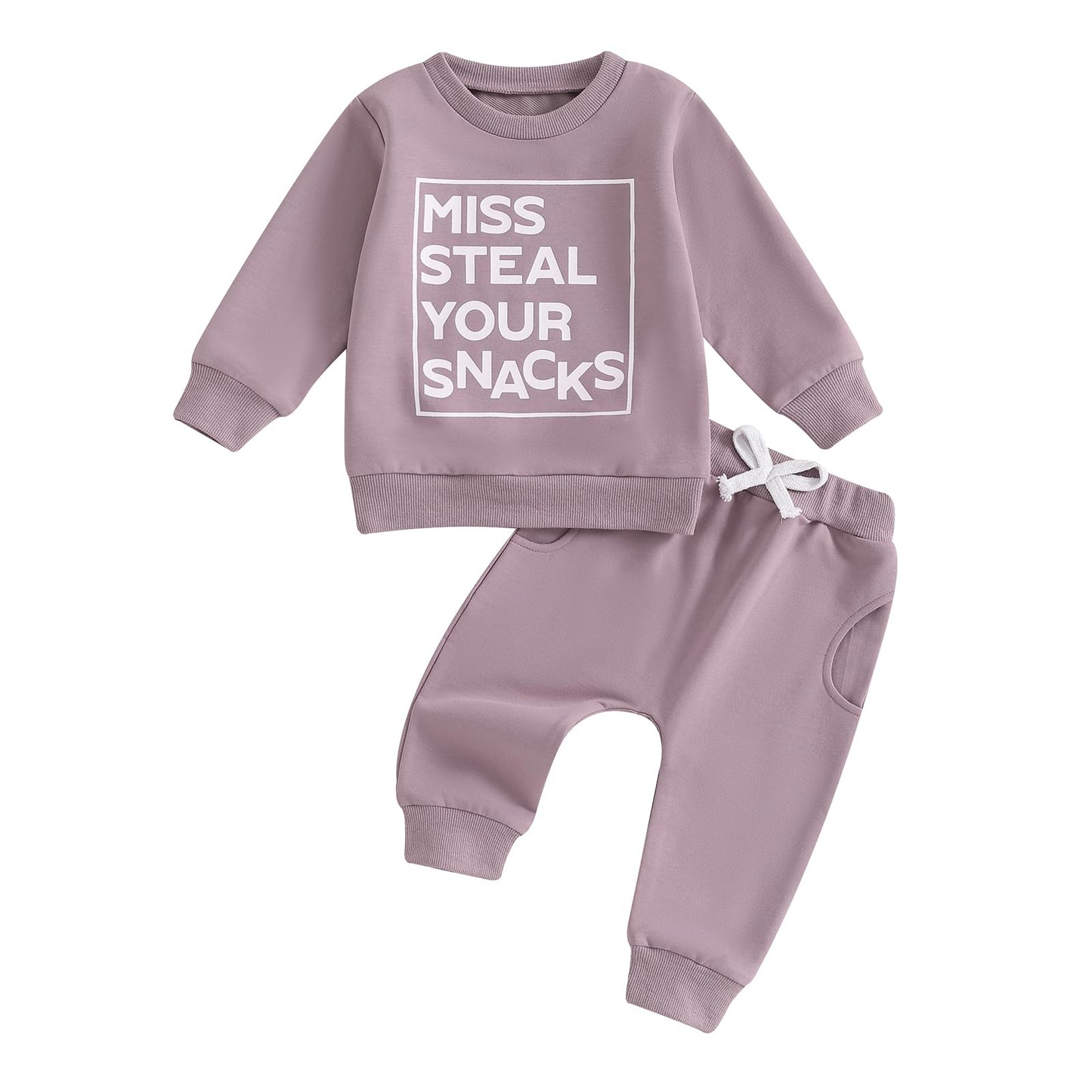 Toddler Baby Girl Fall Winter Outfit Letter Print Long Sleeve Sweatshirts and Stretch Pants Infant Girl Clothes