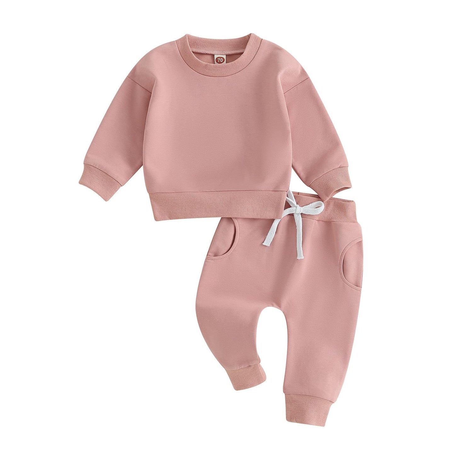 BeQeuewll Baby Girl Valentines Outfit Long Sleeve Heart Print Sweatshirt Jogger Pants 2Pcs Baby Girls Valentine Clothes