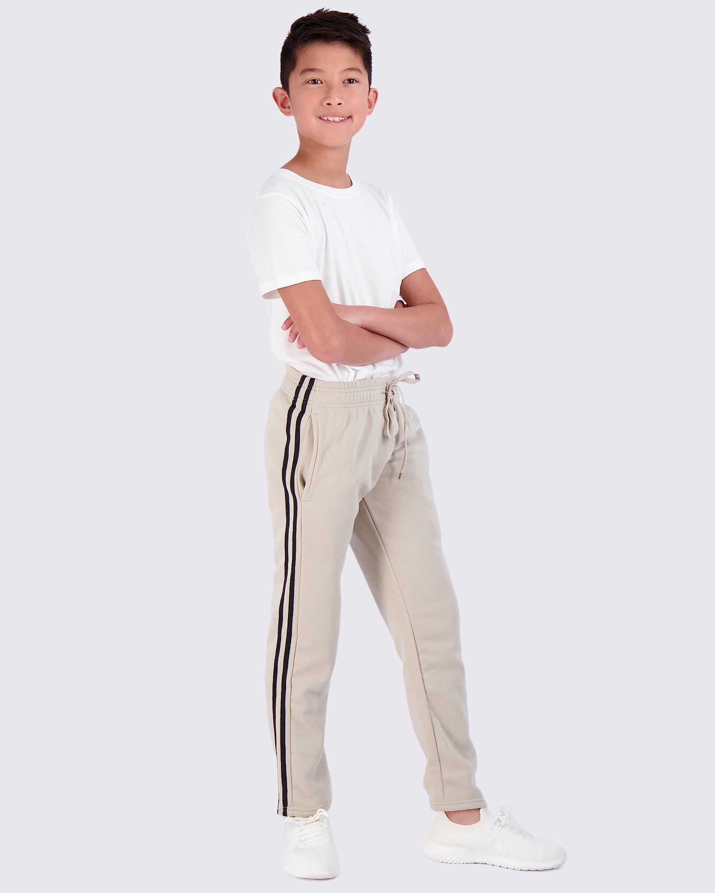 Real Essentials 3 Pack: Boys' Tech Fleece Open Bottom Sweatpants with Pockets