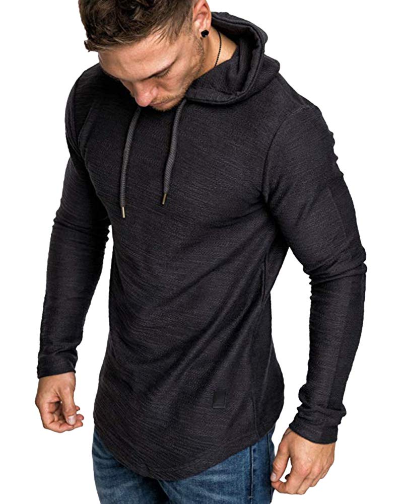 Lexiart Mens Fashion Athletic Hoodies Sport Sweatshirt Solid Color Fleece Pullover