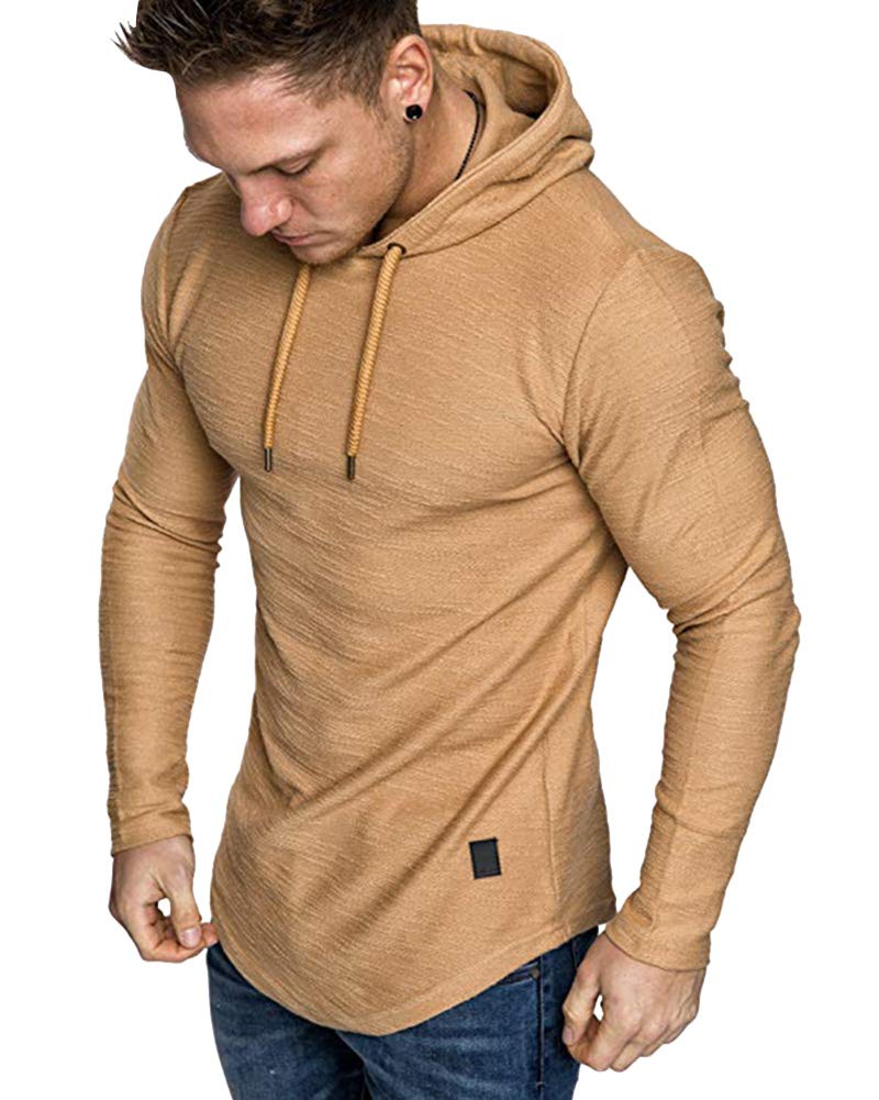 Lexiart Mens Fashion Athletic Hoodies Sport Sweatshirt Solid Color Fleece Pullover