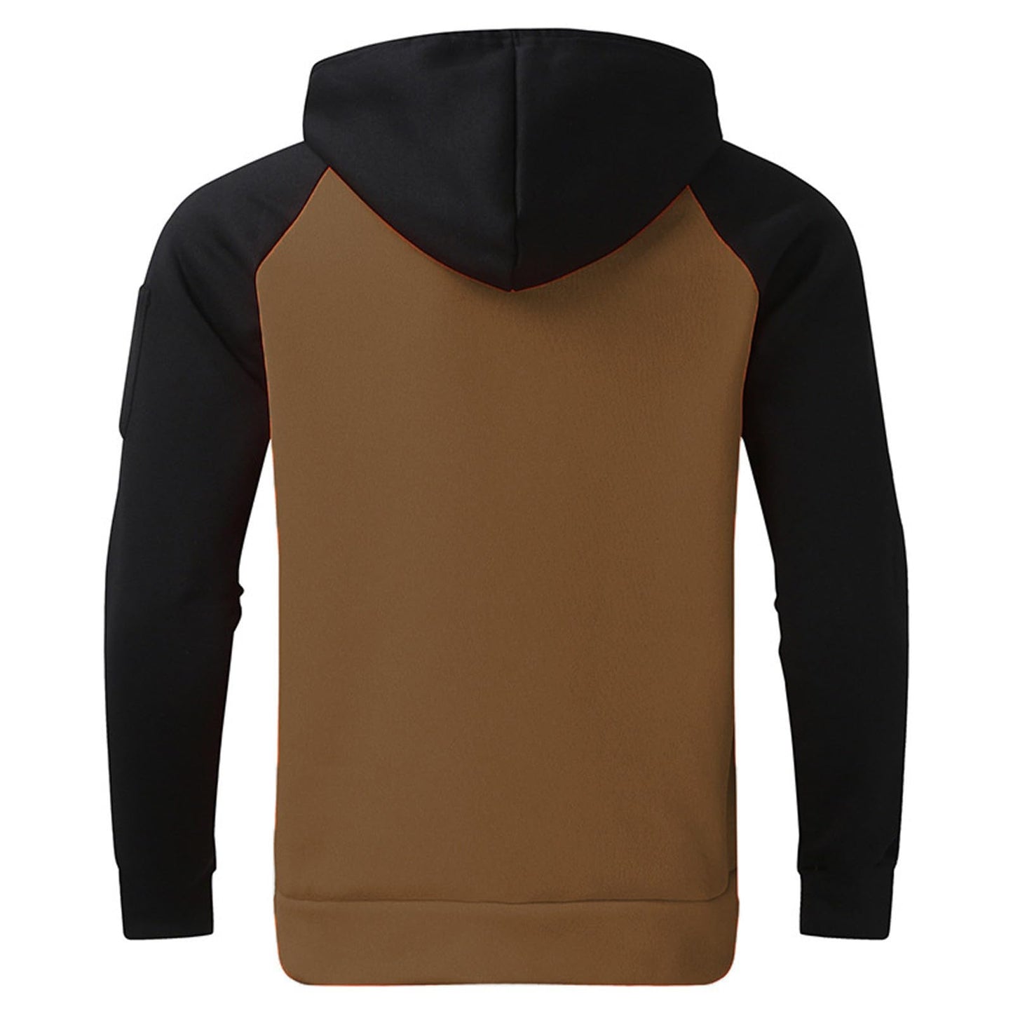 Sweatshirts for Men Trendy Color Block Hoodies Fleece Long Sleeve Hooded Pullover Casual Patchwork Tops with Pocket