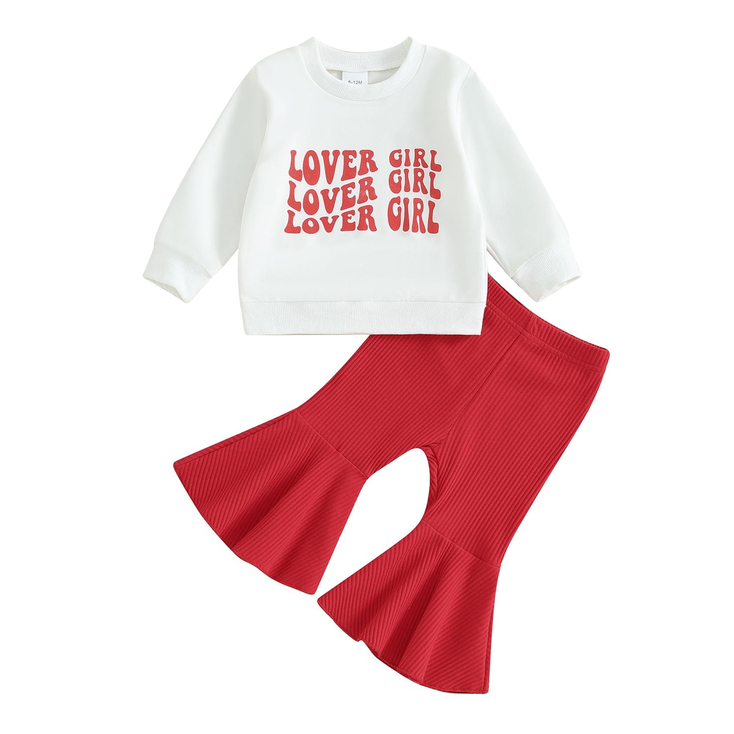 Toddler Kids Girls Clothes Sets Cow Print Long Sleeve Sweatshirt Pullover Flare Pants 2Pcs Fall Winter Outfits