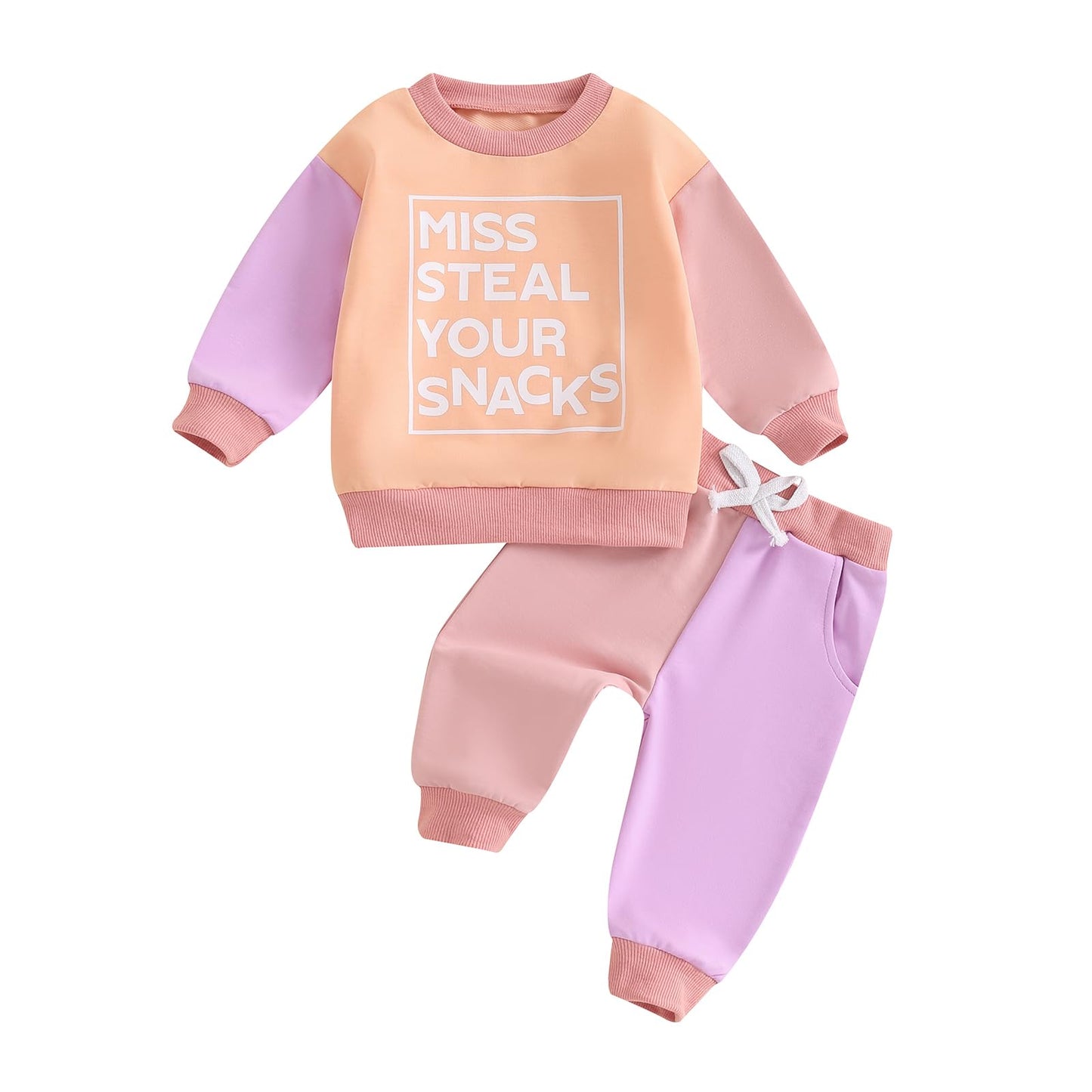 Toddler Baby Girl Fall Winter Outfit Letter Print Long Sleeve Sweatshirts and Stretch Pants Infant Girl Clothes