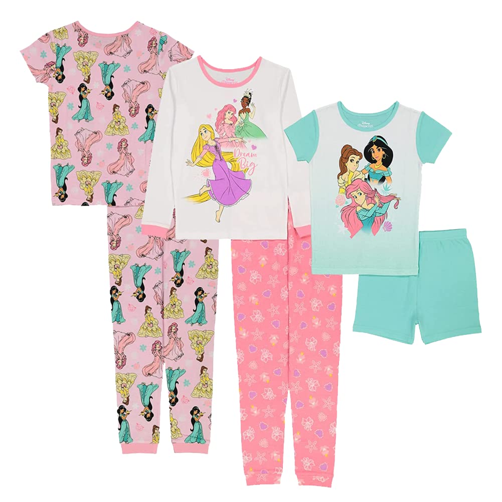 Disney 6-Piece Snug-fit Cotton Pajama Set, Soft & Cute for Kids