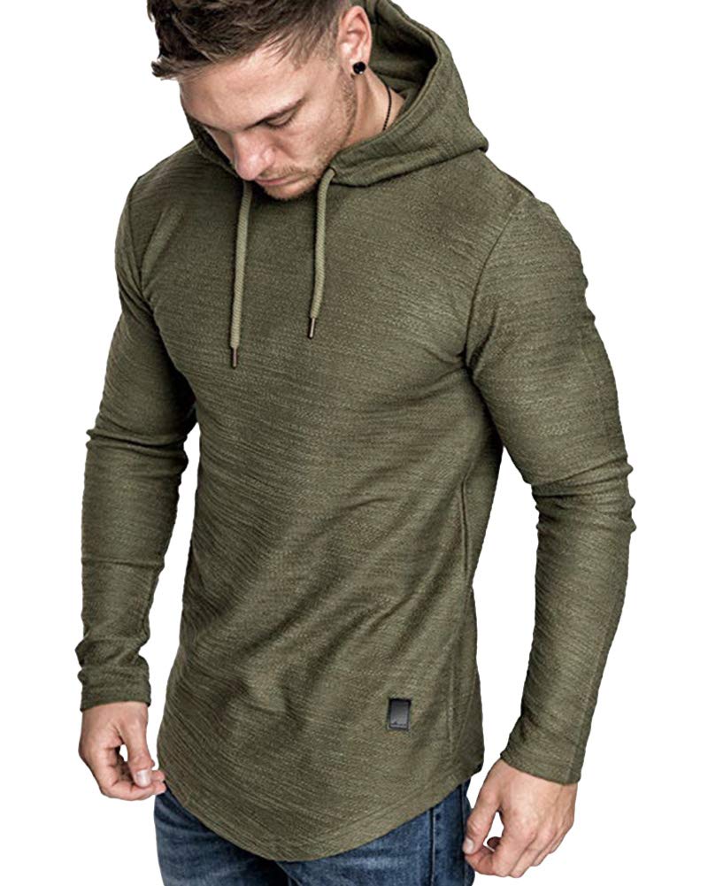 Lexiart Mens Fashion Athletic Hoodies Sport Sweatshirt Solid Color Fleece Pullover