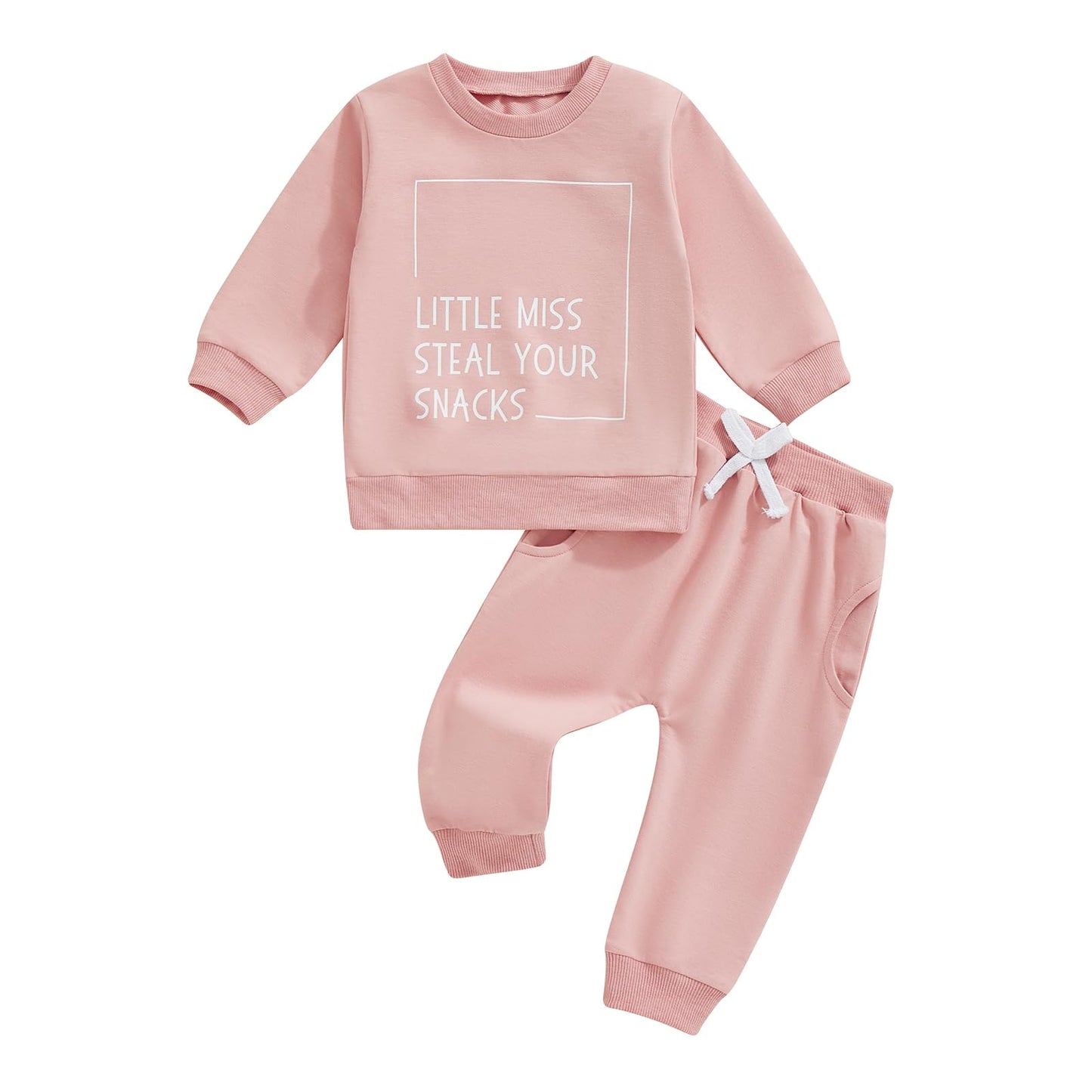 Toddler Baby Girl Fall Winter Outfit Letter Print Long Sleeve Sweatshirts and Stretch Pants Infant Girl Clothes