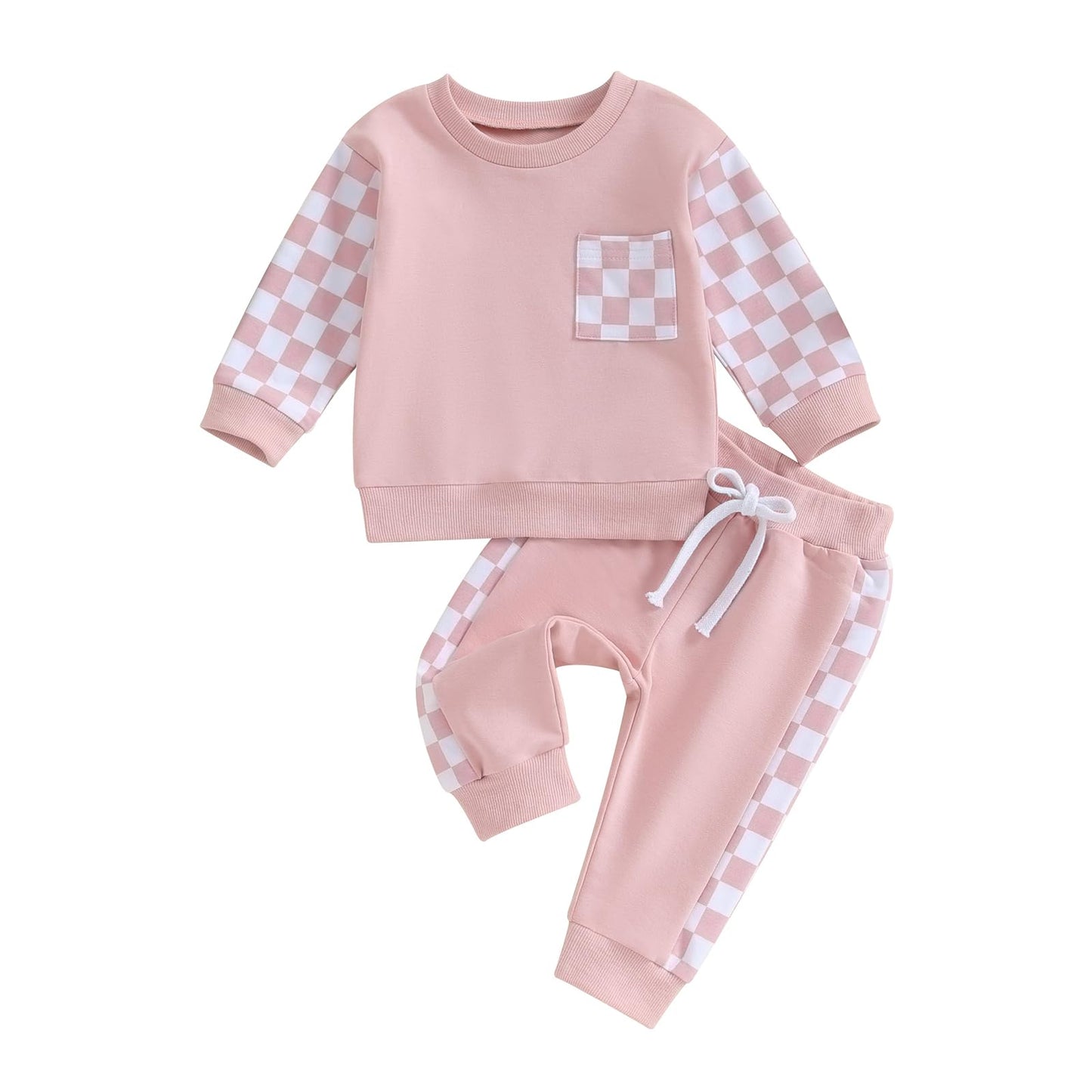 BeQeuewll Baby Girl Valentines Outfit Long Sleeve Heart Print Sweatshirt Jogger Pants 2Pcs Baby Girls Valentine Clothes