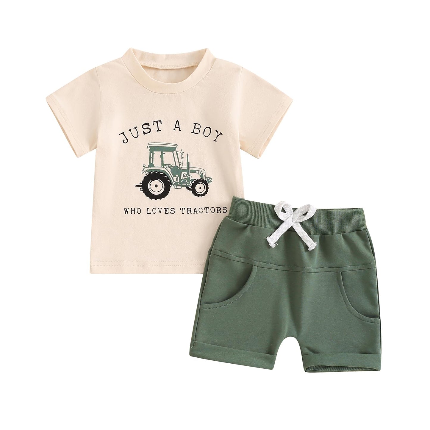 Toddler Baby Boy Summer Clothes Short Sleeve Letter Print Stripe T-Shirt with Elastic Waist Shorts Set Summer Outfit