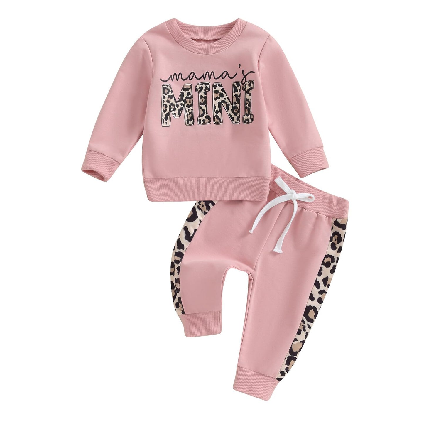 Kupretty Baby Girl Fall Winter Clothes Toddler Outfit Letters Graphic Crewneck Sweatshirts + Joggers Pants Set