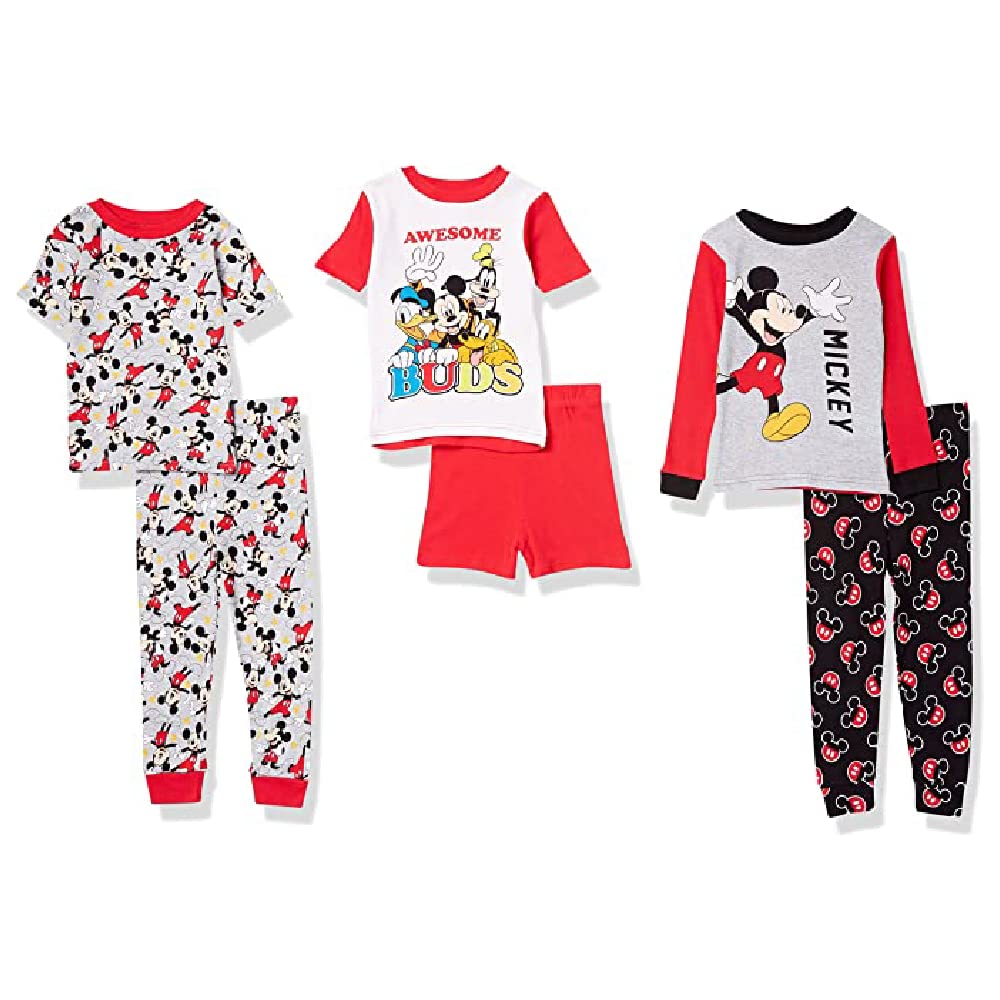 Disney 6-Piece Snug-fit Cotton Pajama Set, Soft & Cute for Kids