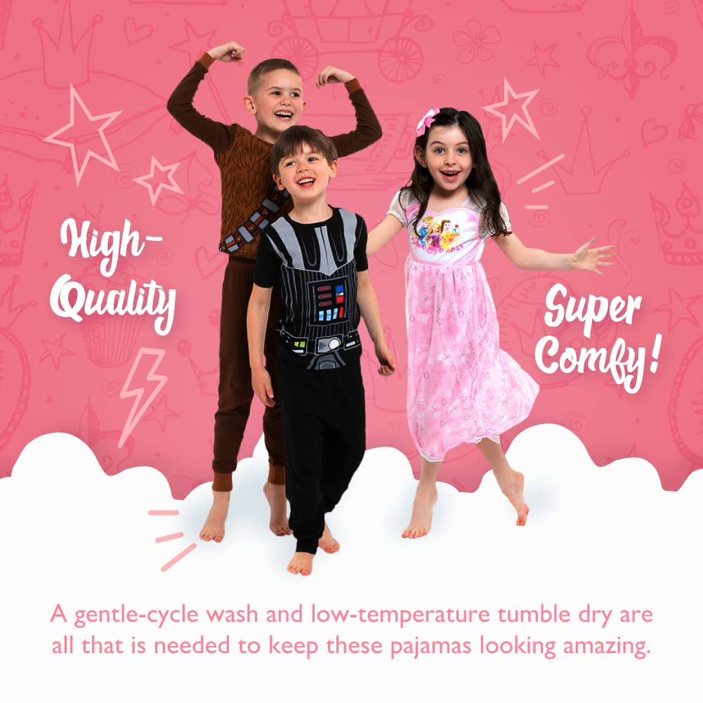 Disney 6-Piece Snug-fit Cotton Pajama Set, Soft & Cute for Kids