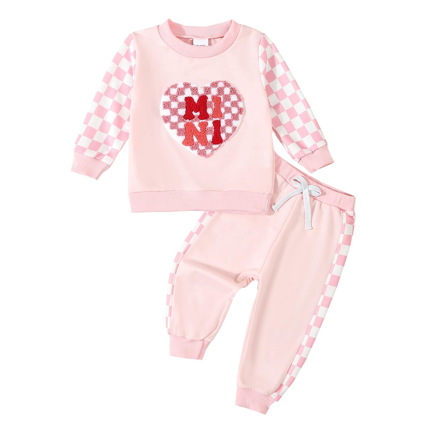 BeQeuewll Baby Girl Valentines Outfit Long Sleeve Heart Print Sweatshirt Jogger Pants 2Pcs Baby Girls Valentine Clothes