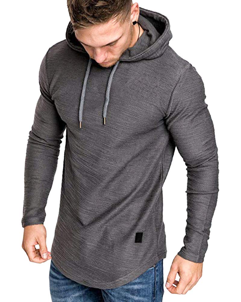 Lexiart Mens Fashion Athletic Hoodies Sport Sweatshirt Solid Color Fleece Pullover