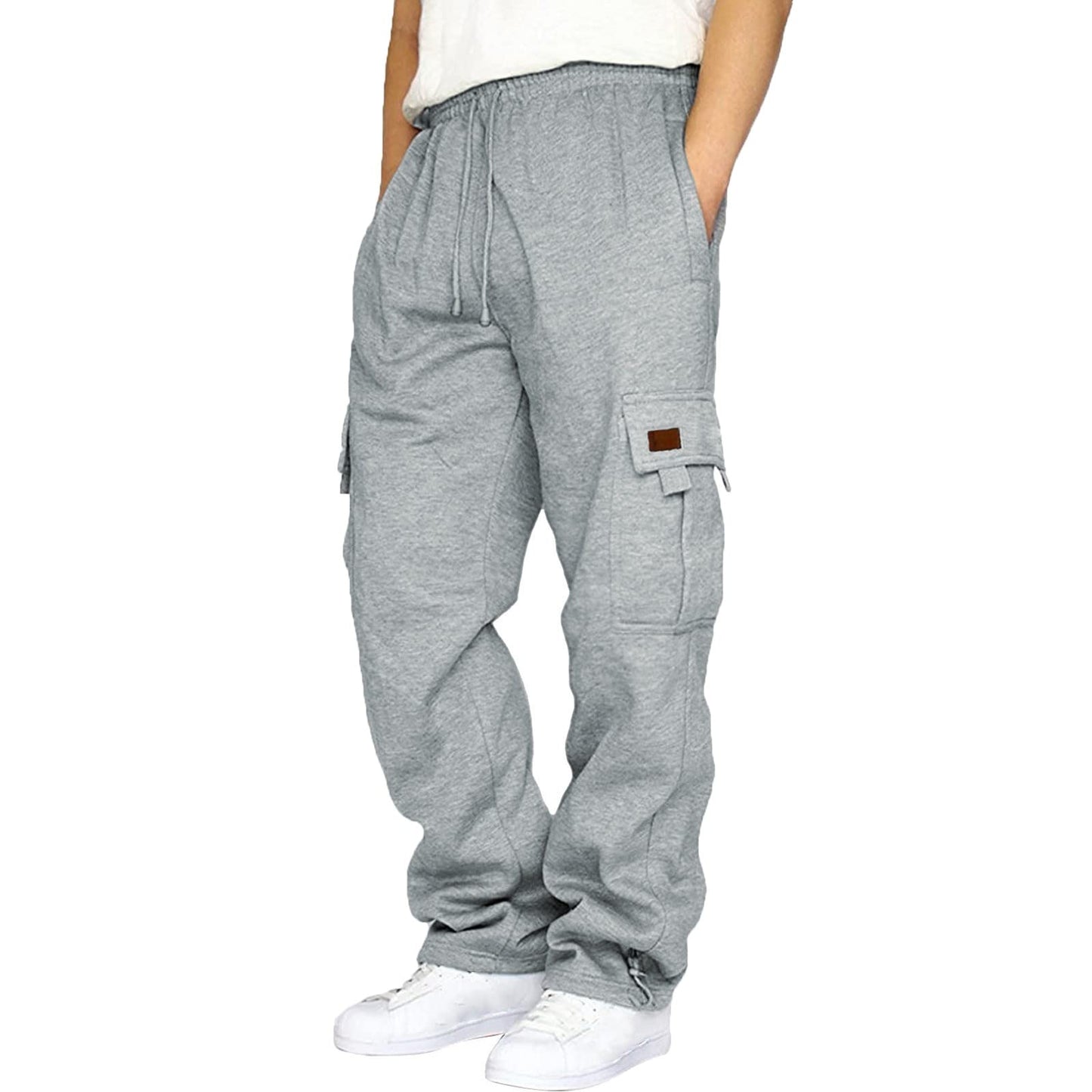 Cargo Sweatpants for Teen Boys 16-18 Mens Heavyweight Cargo Fleece Sweatpants Relaxed Fit Joggers with Pockets Sweat Pants