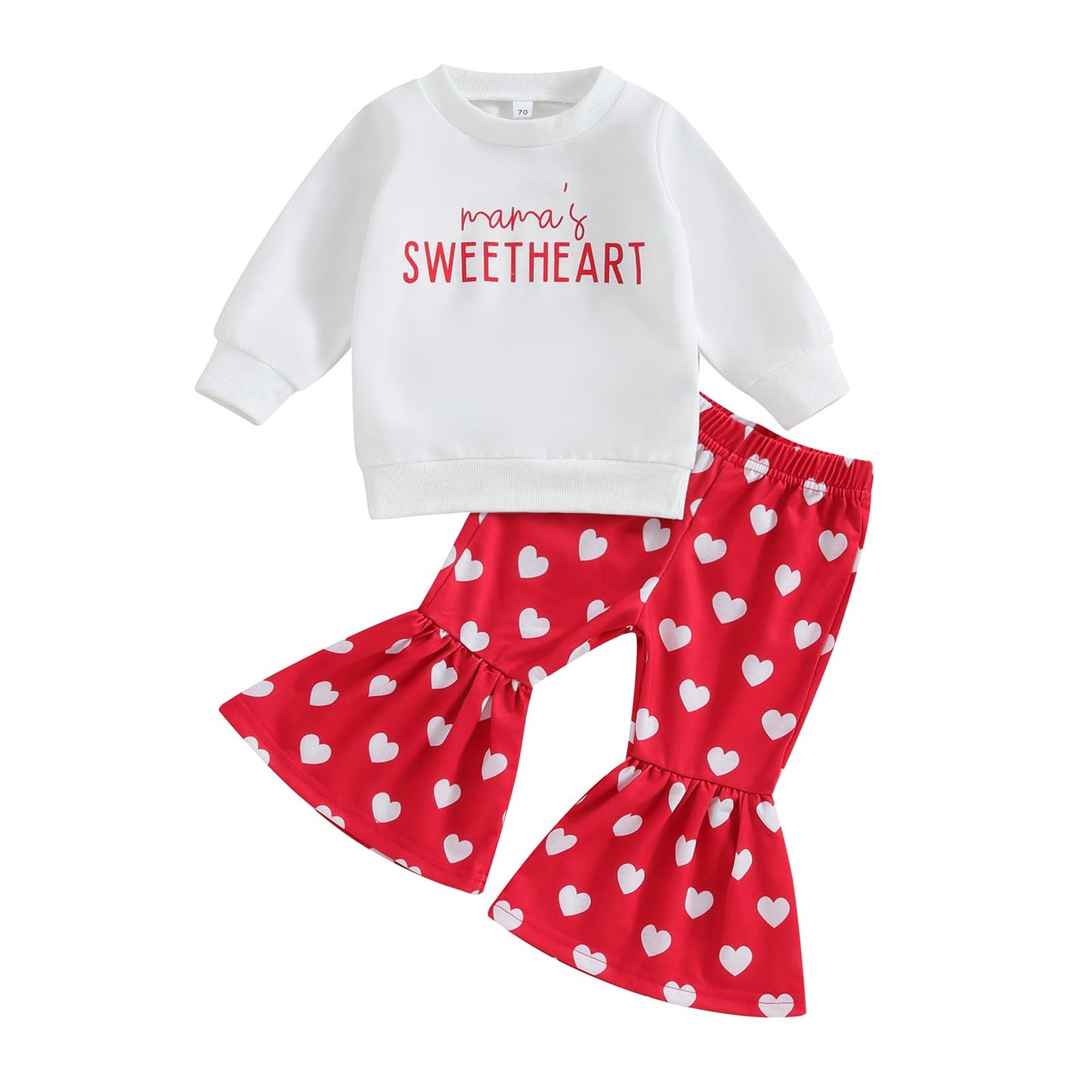 Toddler Kids Girls Clothes Sets Cow Print Long Sleeve Sweatshirt Pullover Flare Pants 2Pcs Fall Winter Outfits