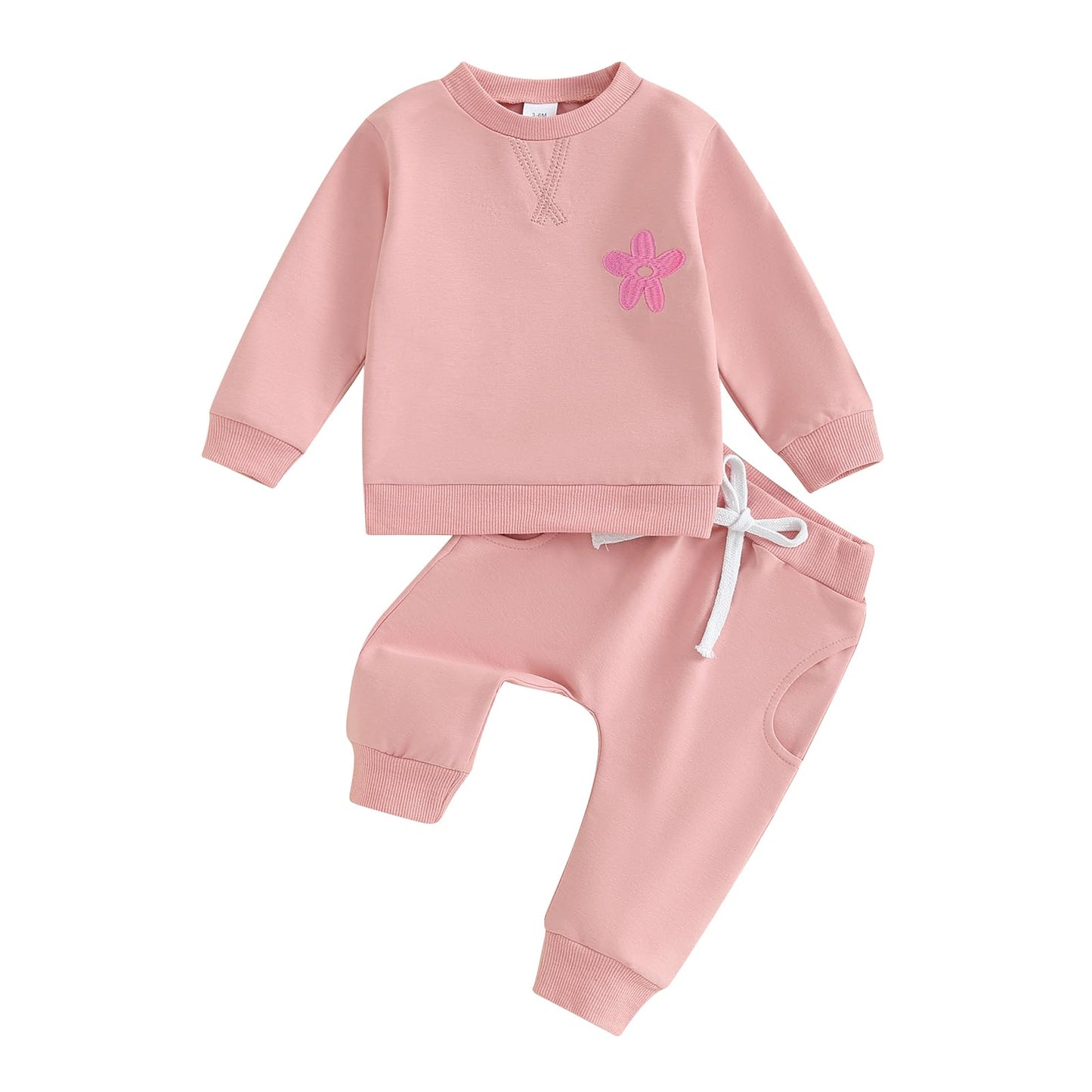 BeQeuewll Baby Girl Valentines Outfit Long Sleeve Heart Print Sweatshirt Jogger Pants 2Pcs Baby Girls Valentine Clothes