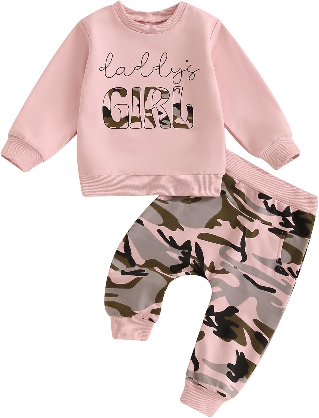 Toddler Baby Girl Fall Winter Outfit Letter Print Long Sleeve Sweatshirts and Stretch Pants Infant Girl Clothes