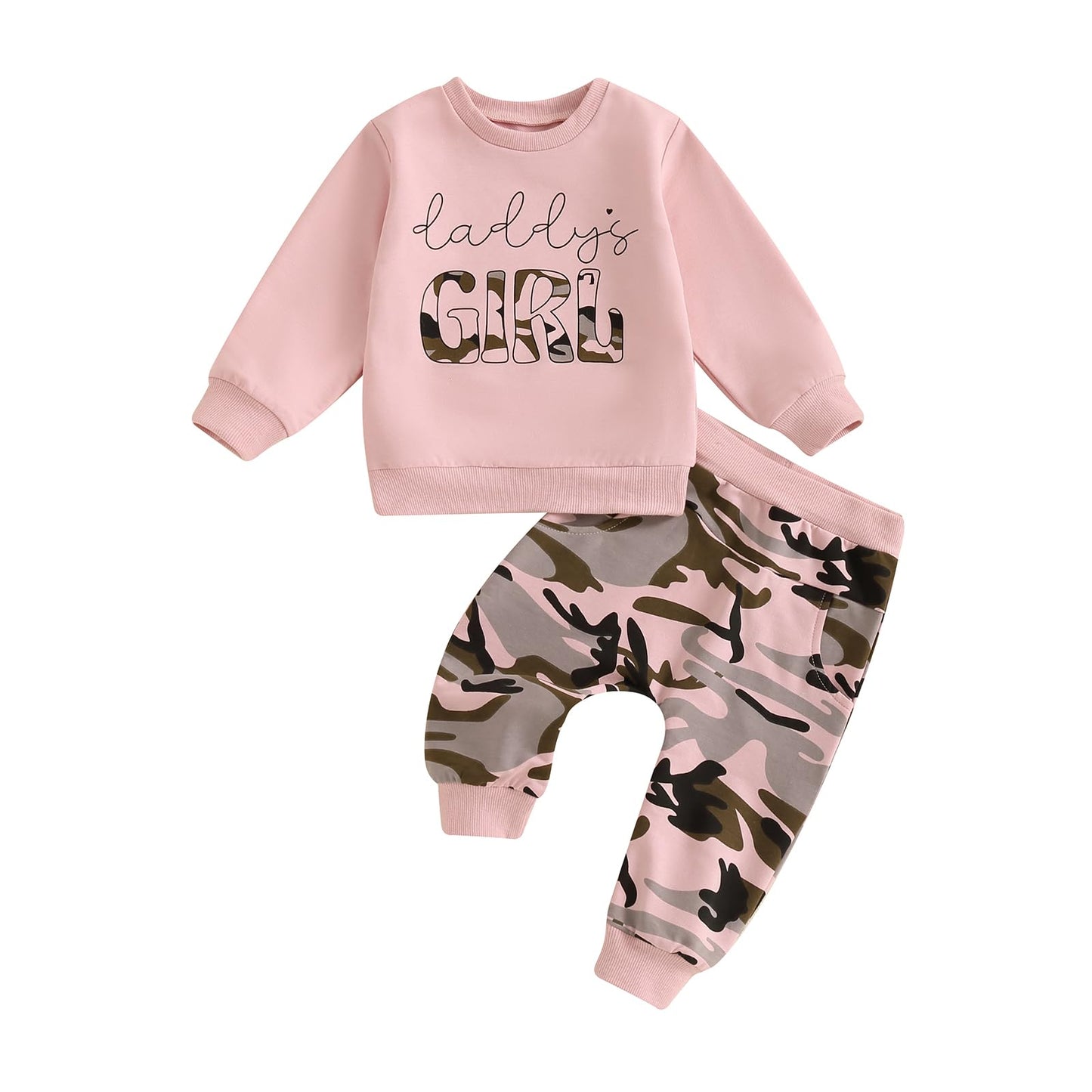 Toddler Baby Girl Fall Winter Outfit Letter Print Long Sleeve Sweatshirts and Stretch Pants Infant Girl Clothes