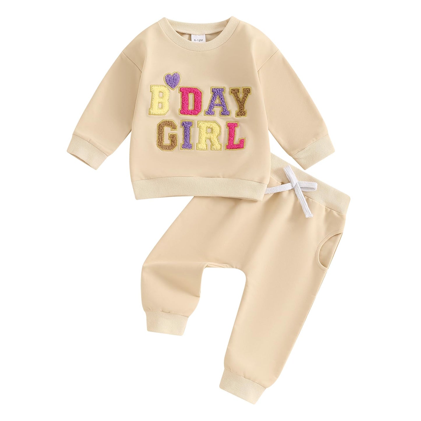 BeQeuewll Baby Girl Valentines Outfit Long Sleeve Heart Print Sweatshirt Jogger Pants 2Pcs Baby Girls Valentine Clothes