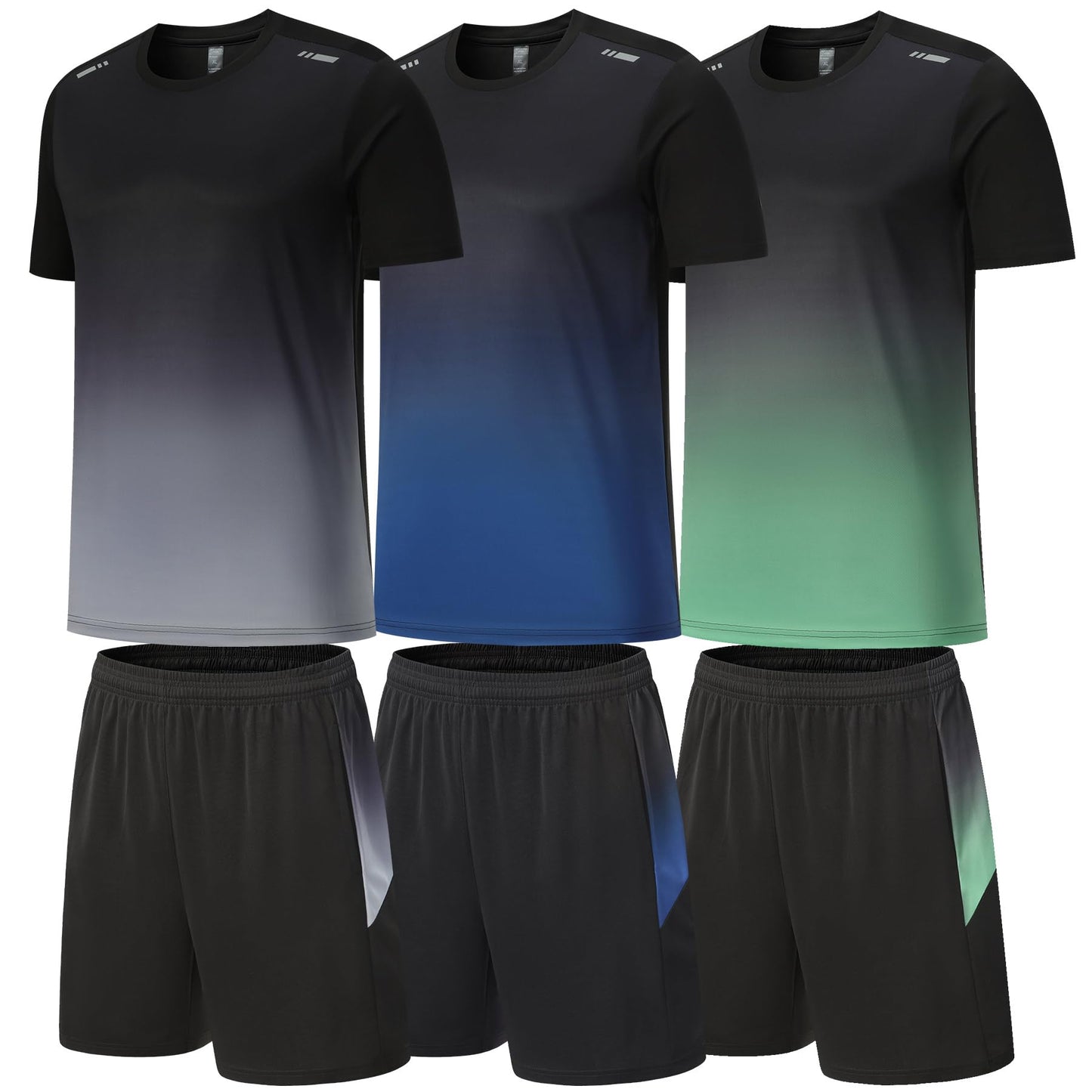 BOOMCOOL Gym Clothes for Men Workout Shirts Sets Outfits 3 Pack for Running Football Athletic Exercise Fit for Out T Sports