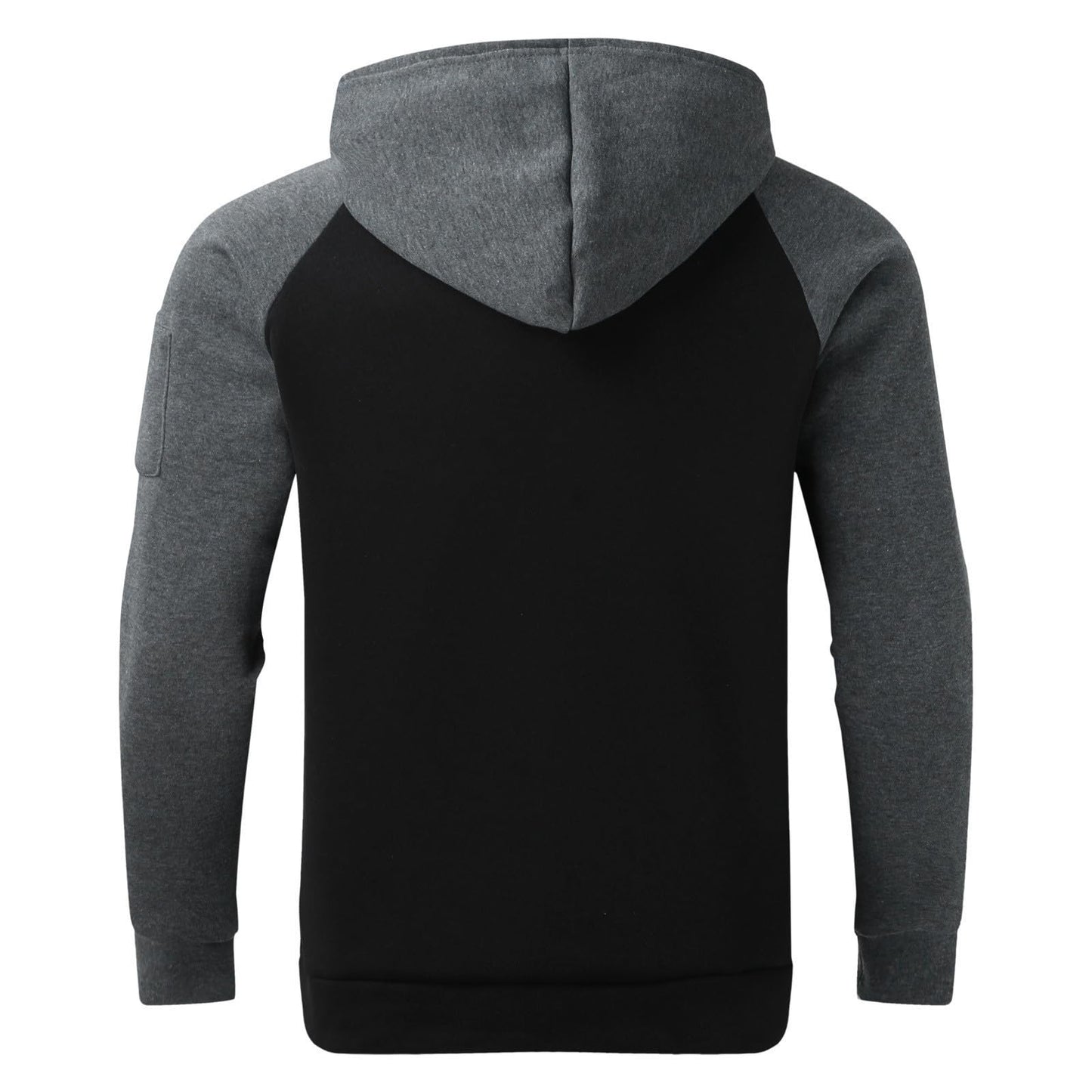 Sweatshirts for Men Trendy Color Block Hoodies Fleece Long Sleeve Hooded Pullover Casual Patchwork Tops with Pocket