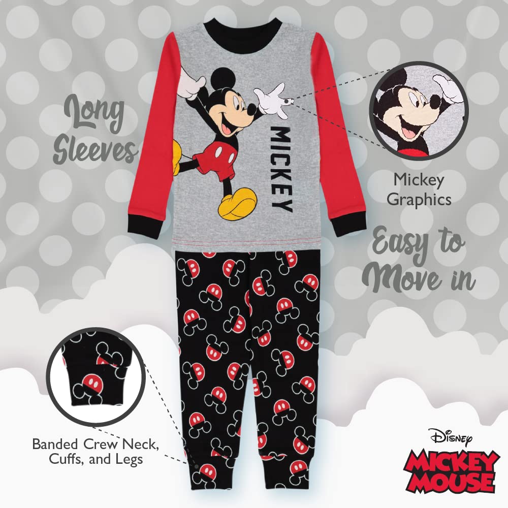 Disney 6-Piece Snug-fit Cotton Pajama Set, Soft & Cute for Kids