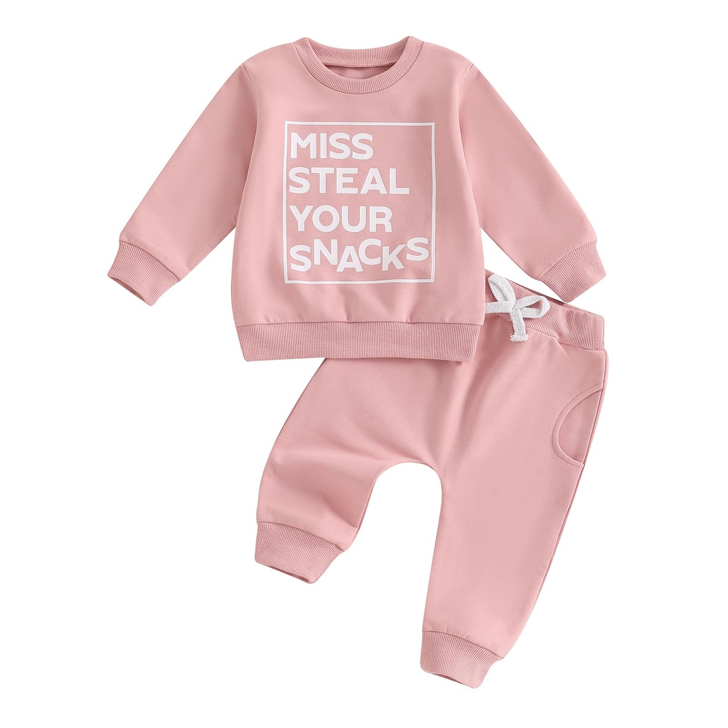 BeQeuewll Baby Girl Valentines Outfit Long Sleeve Heart Print Sweatshirt Jogger Pants 2Pcs Baby Girls Valentine Clothes