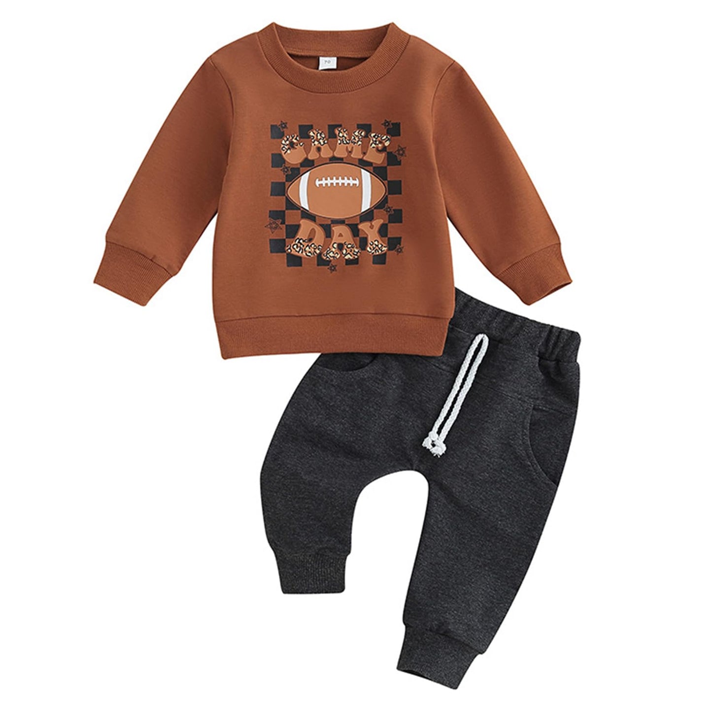 Toddler Baby Boy Sweatshirt Clothes Letter Print Long Sleeve Top+Solid Jogger Pants Infant Casual Outfits Set