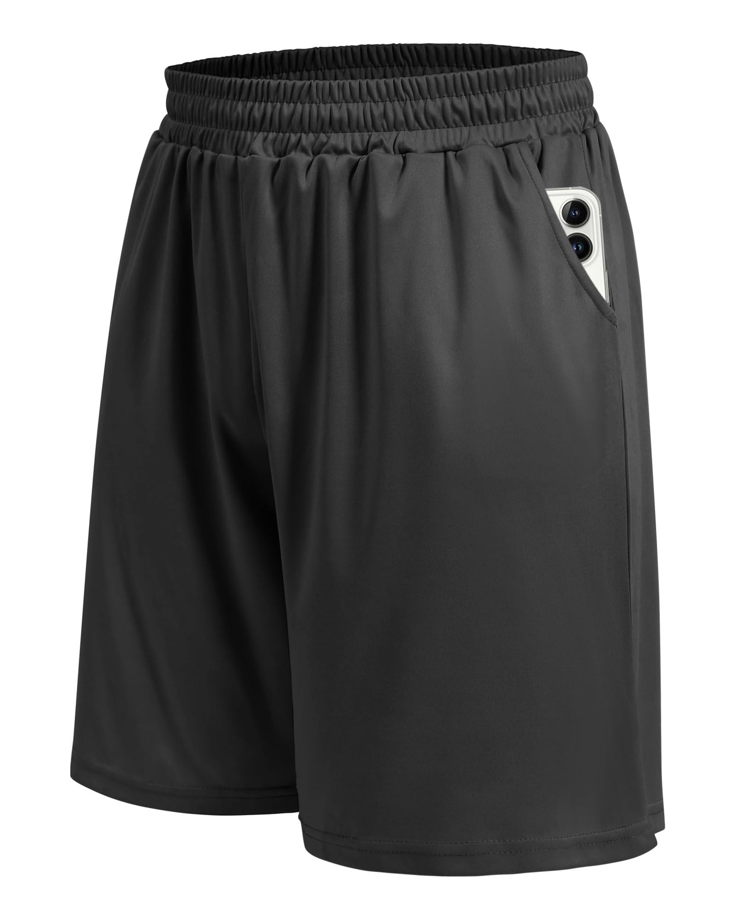 5 Pack Athletic Gym Mens Shorts - Workout Black Quick Dry Basketball Shorts with Pockets for Running Casual Activewear