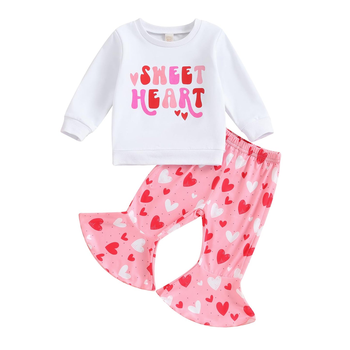 Toddler Kids Girls Clothes Sets Cow Print Long Sleeve Sweatshirt Pullover Flare Pants 2Pcs Fall Winter Outfits