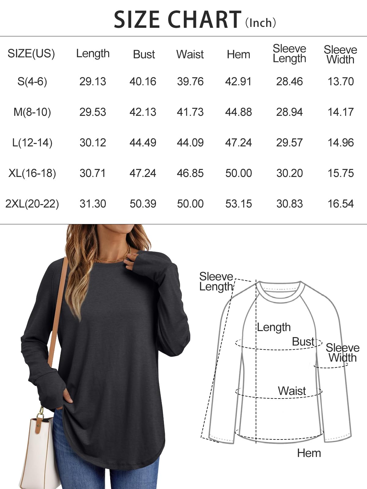 AUTOMET Womens Long Sleeve Shirts Crew Neck Casual Tshirts Fall Fashion Tops Loose Fit Lightweight Y2k Outfits Clothes