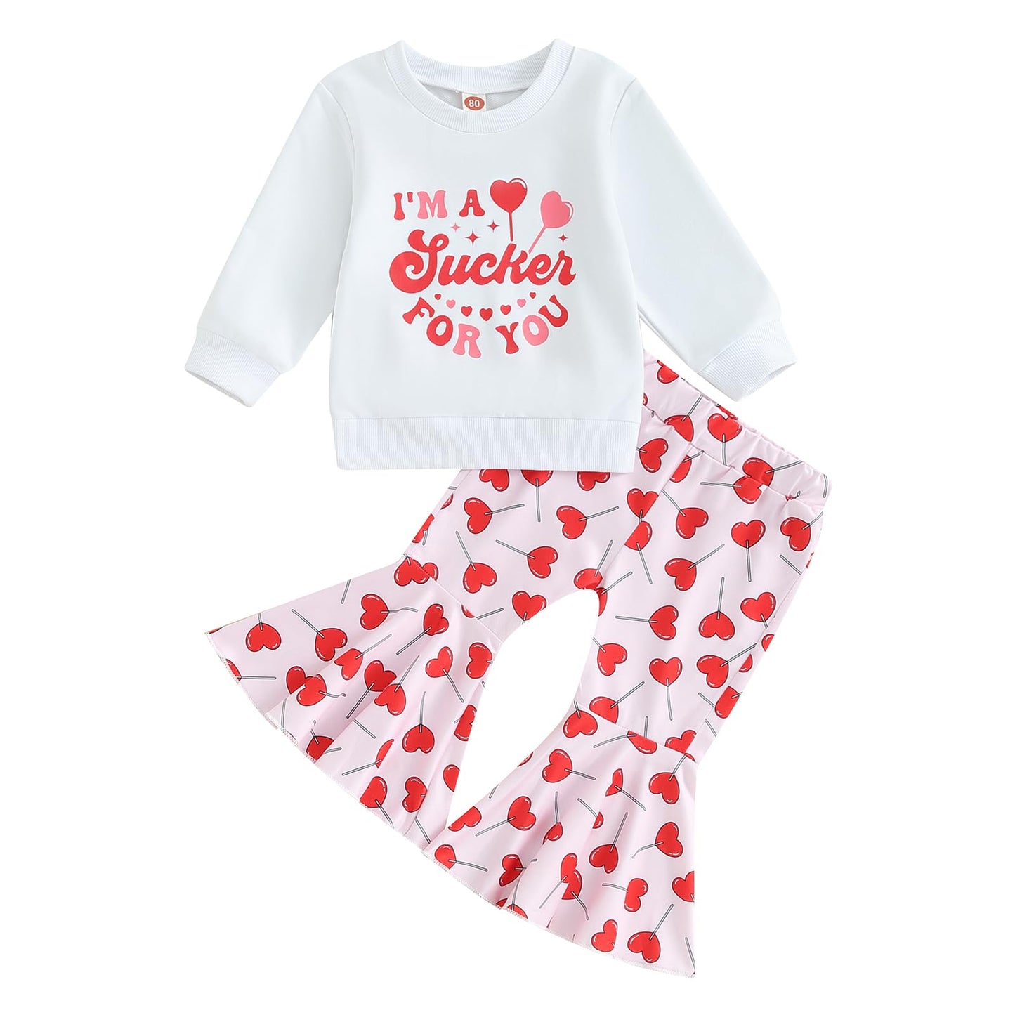 Toddler Kids Girls Clothes Sets Cow Print Long Sleeve Sweatshirt Pullover Flare Pants 2Pcs Fall Winter Outfits