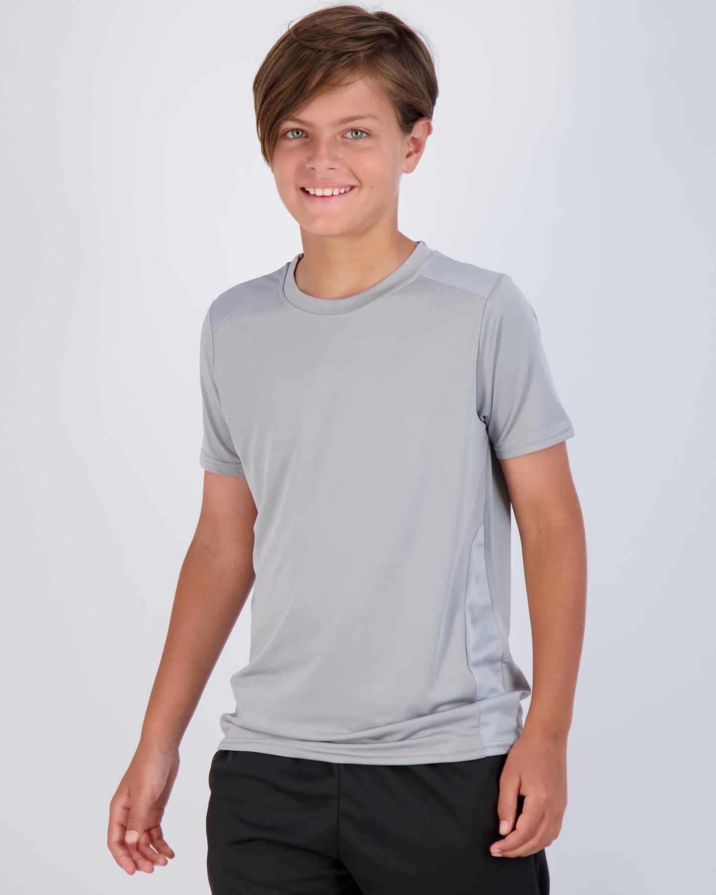 Real Essentials 5 Pack: Youth Dry-Fit Wicking Active Athletic Performance Short Sleeve T-Shirt Boys & Girls Shirts