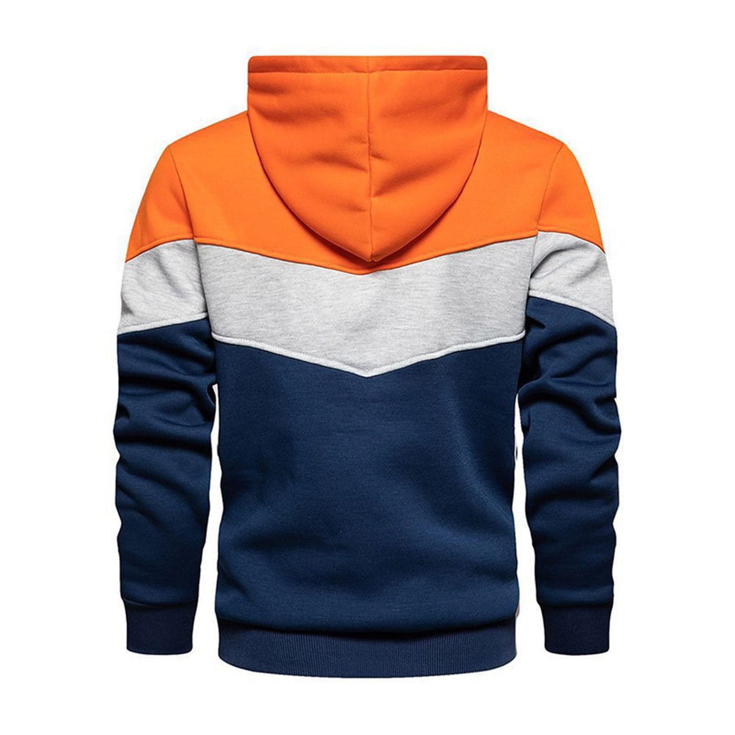 Sweatshirts for Men Trendy Color Block Hoodies Fleece Long Sleeve Hooded Pullover Casual Patchwork Tops with Pocket