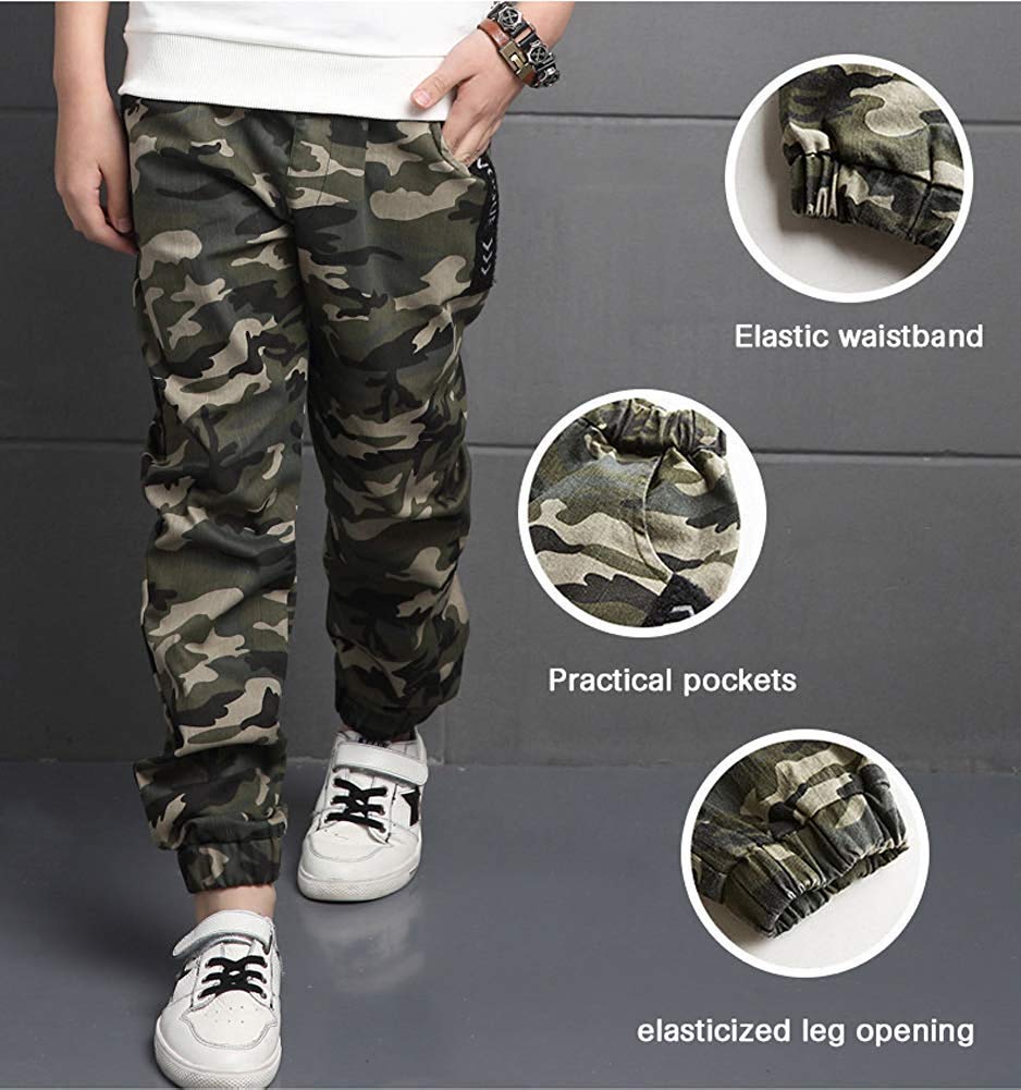 lontakids Boys 2 Pieces Set Long Sleeve Tops + Camouflage Pants Outfits Boys Clothes Set