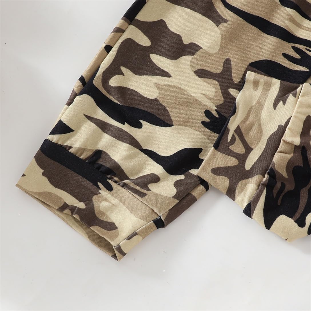 Boys 2 Piece Outfits Color Block Clothes Short Sleeve T Shirt and Camouflage Pants Summer Clothing Sets