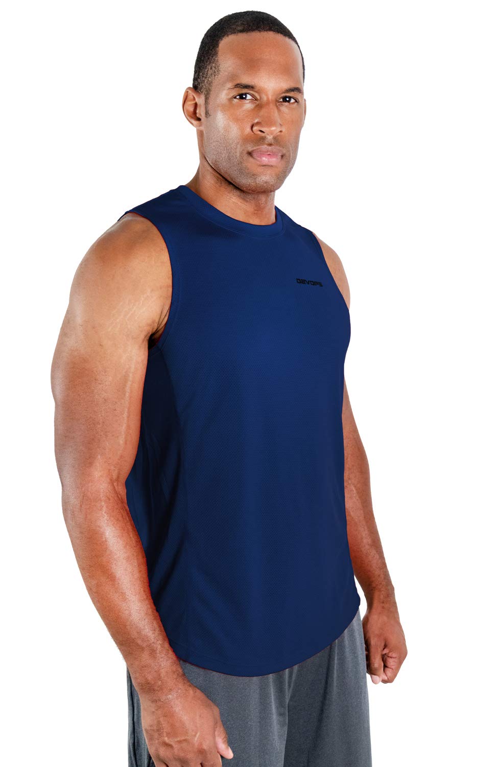 DEVOPS 3 Pack Men's Muscle Shirts Sleeveless Dry Fit Gym Workout Tank Top