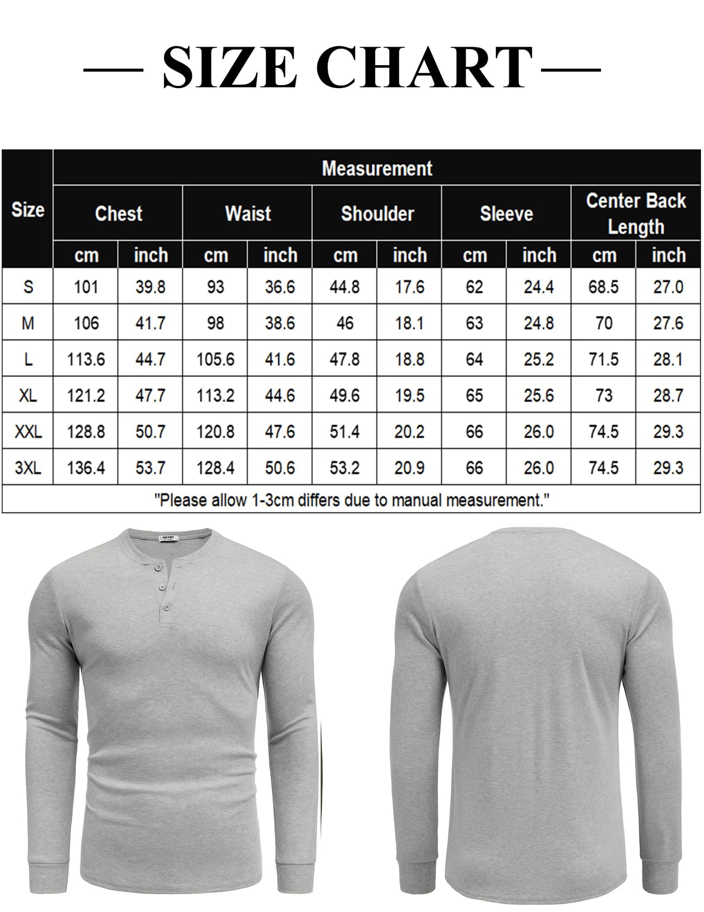 COOFANDY Men's Henley Shirts Long Sleeve Button T-Shirt Lightweight Fashion Casual Pullover Shirt