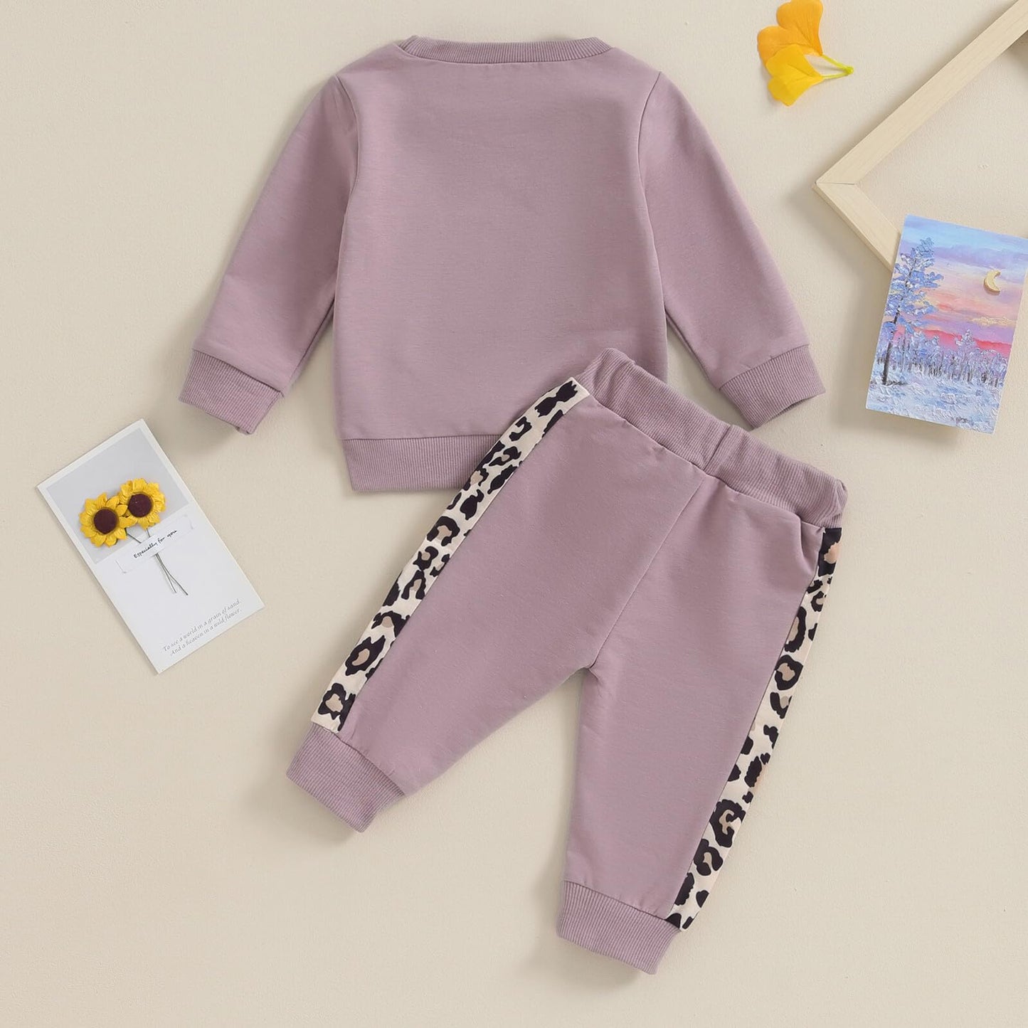 Kupretty Baby Girl Fall Winter Clothes Toddler Outfit Letters Graphic Crewneck Sweatshirts + Joggers Pants Set