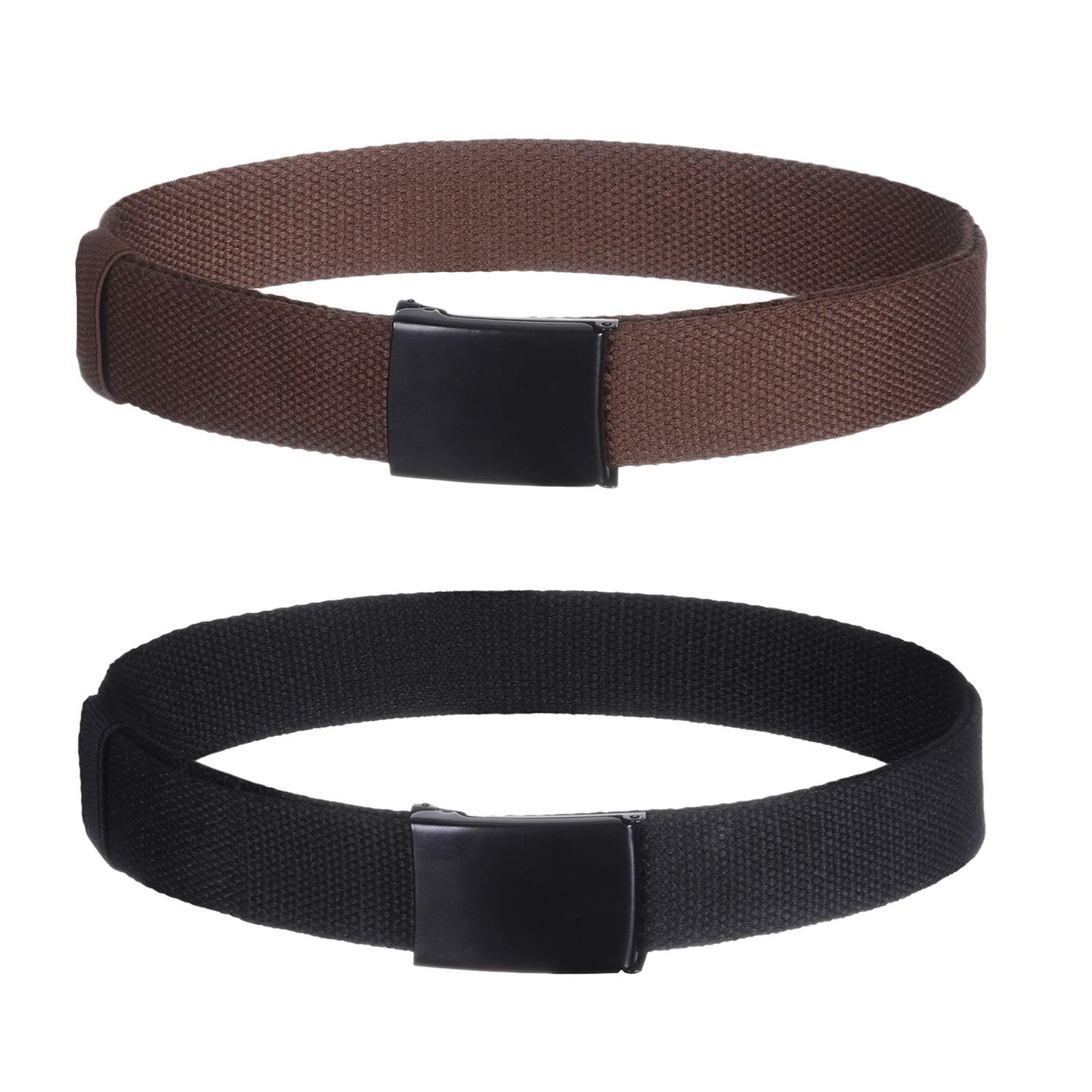 AWAYTR Boys Canvas Web Belts - 2PCS School Uniform Cotton Strap Belt Adjustable in Four Sizes Suitable for Girls